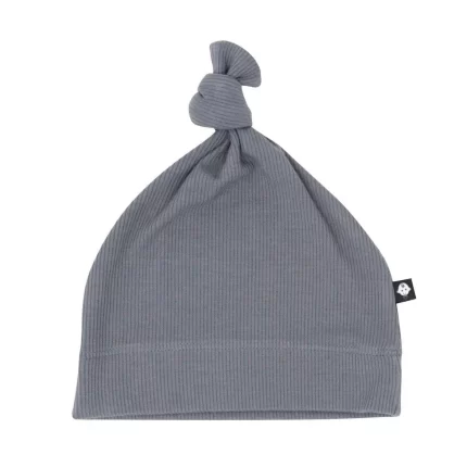 Knot Hat - Charcoal Black Ribbed