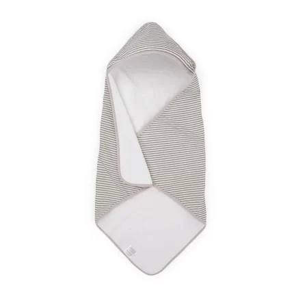 Hooded baby towel - Grey stripes