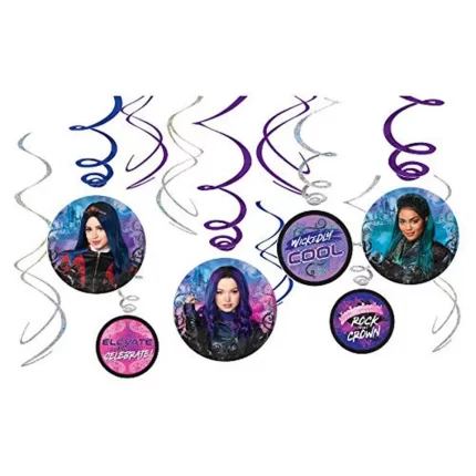 Swirl Hanging Decorations - 5" & 7" (Pack of 12) - Perfect for Themed Parties & Events