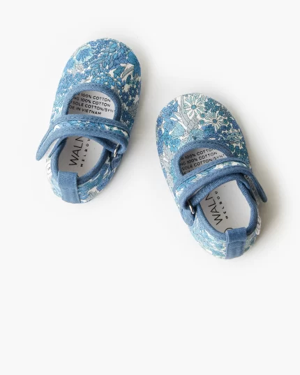 Baby Mary Jane Liberty Fabric Canvas - Margaret Ann Blue