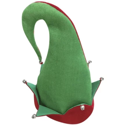 Loftus Jingle Bells Santa's Elf Curved Adult Costume Hat Green Red One Size