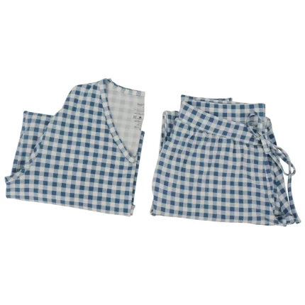 Adult 2 Piece Pajama - Blue Gingham
