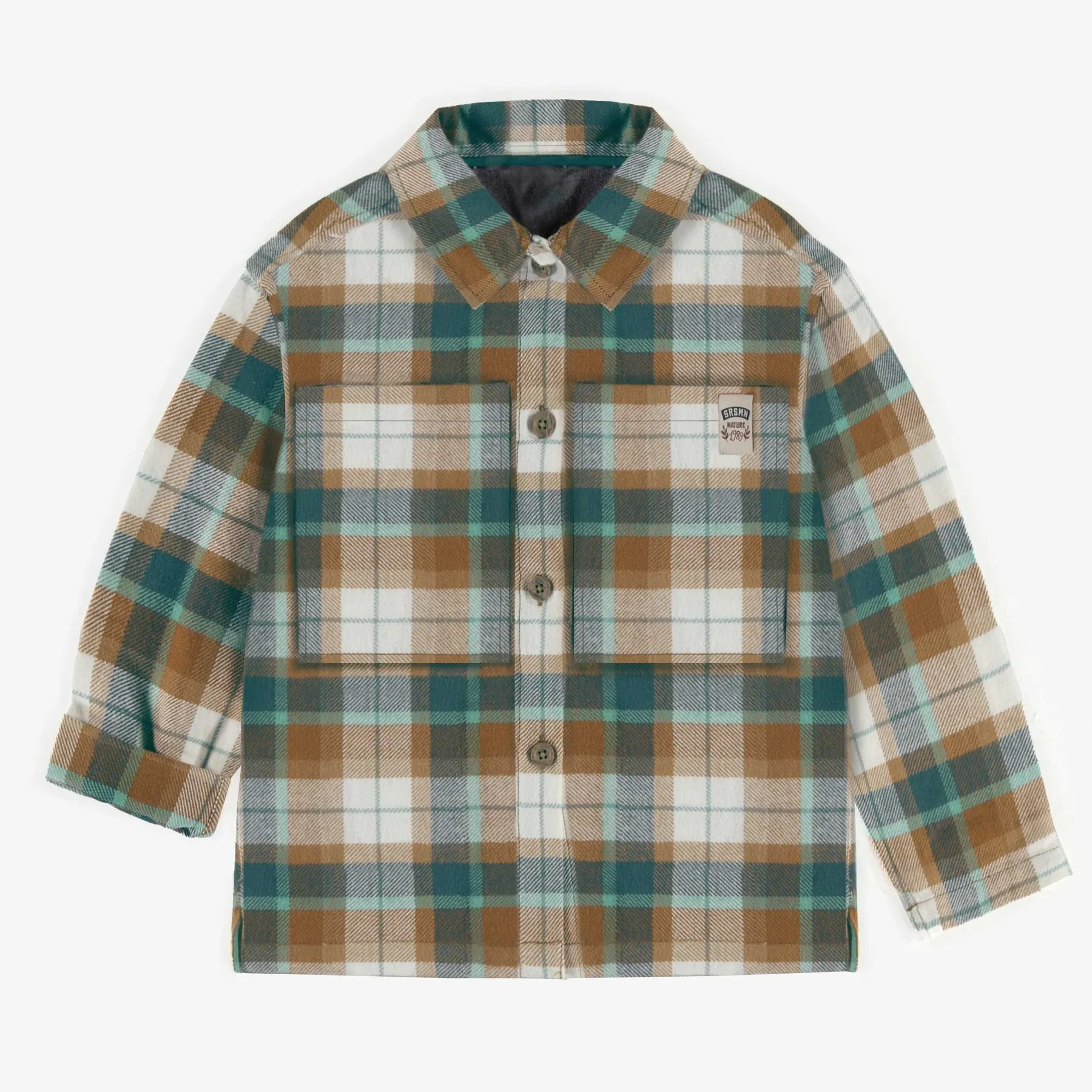 9wGREEN-AND-BROWN-PLAID-SHIRT-IN-FLANNEL-CHILD