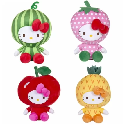 HELLO KITTY FRUIT DRESS - 4 ASST - 17.5INCH PLUSH-Set of 4